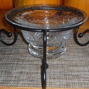 SLAH Tiny Bubbles Bowl & Red Mountain Iron Stand EUC